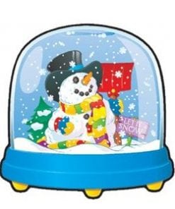 A snow globe with a snowman inside of it.