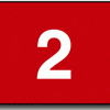 A red sign with the number two in white.