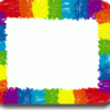 A colorful frame with a rainbow of colors.