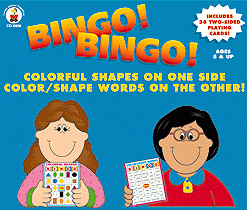 A book cover with two children and the words bingo.
