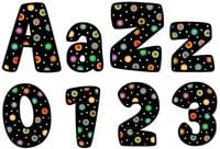 4-Inch Dots On Black Designer Letters
