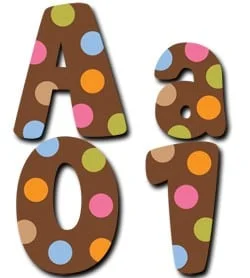 4-Inch Dots on Chocolate Designer Letters