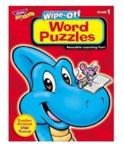 A book with pictures of a mouse and a dinosaur.