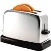 A toaster with two slices of orange in it.