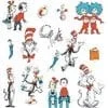 A bunch of dr seuss characters are drawn