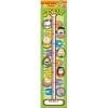 A thermometer with the names of different cartoon characters.