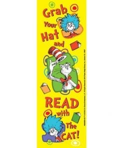 Dr. Seuss Grab Your Hat Bookmarks, grab your hat and read with the cat bookmark.