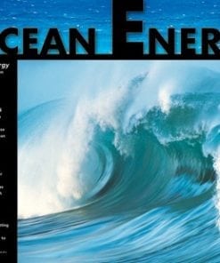 A poster of the ocean with an image of waves.