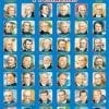 A poster of presidents with many different faces.