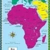 A map of africa with the names of all countries.