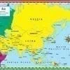 A map of asia with the countries labeled.
