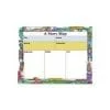 A story map with colorful borders and pictures.