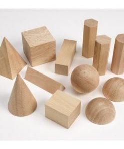 A group of wooden blocks and balls on top of a table.