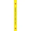A yellow pole with a red and white logo