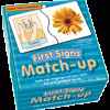 A box of match-up cards with pictures and words.