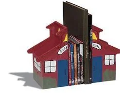 A bookend that looks like a school house.