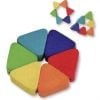 A colorful set of wooden blocks with different colors.