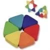 A colorful set of wooden blocks with different colors.