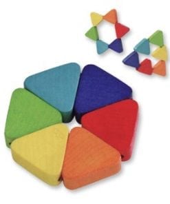 A colorful set of wooden blocks with different colors.