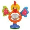 A toy chicken with a mirror in its head.