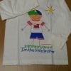 A t-shirt with an image of a boy on it.