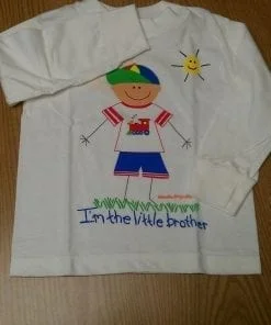 A t-shirt with an image of a boy on it.