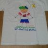 A t-shirt with a drawing of a boy on it.