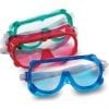 Four different Colored Safety Goggles on a white background.