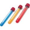 Three tubes of different colors are shown.