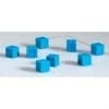 A group of blue cubes sitting on top of a table.