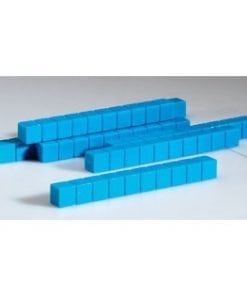 A blue set of blocks sitting on top of a table.