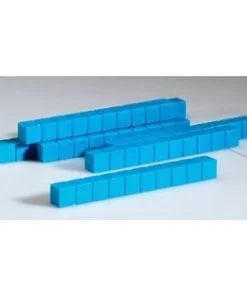 A blue set of blocks sitting on top of a table.