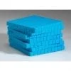 A stack of blue blocks on top of each other.