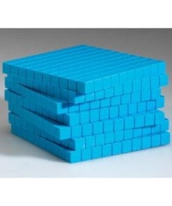 A stack of blue blocks on top of each other.