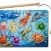 A magnetic fishing game with sea animals on it.