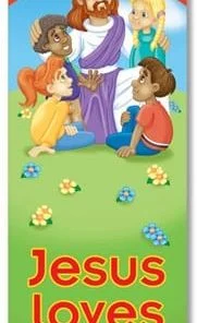 A poster of jesus with two children