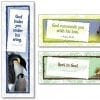 A set of three bookmarks with bible verses.