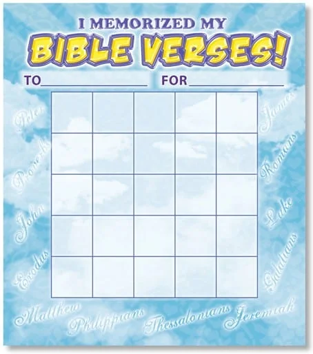 I Memorized My Bible Verses! Mini Incentive Charts