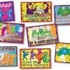 Colorful classroom posters with friendly characters