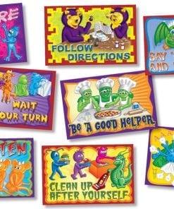 A bunch of stickers that are on the wall