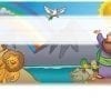 A cartoon of jesus and the animals