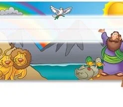 A cartoon of jesus and the animals