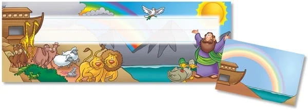 A cartoon of jesus and the animals