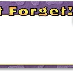 A purple and yellow sign that says " forget ".