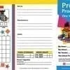 A child 's progress chart with pictures of the back.