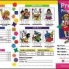 A child 's progress chart with pictures of different activities.