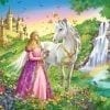 A painting of a princess and her horse