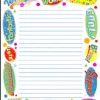 A lined paper with different types of words on it.