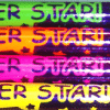 A close up of four pencils with the words " super starli ".