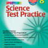 A book cover with the title of science test practice.